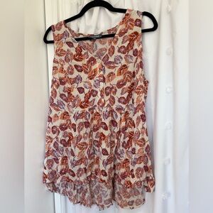 Modcloth 1x Sleeveless Leaf Print Blouse